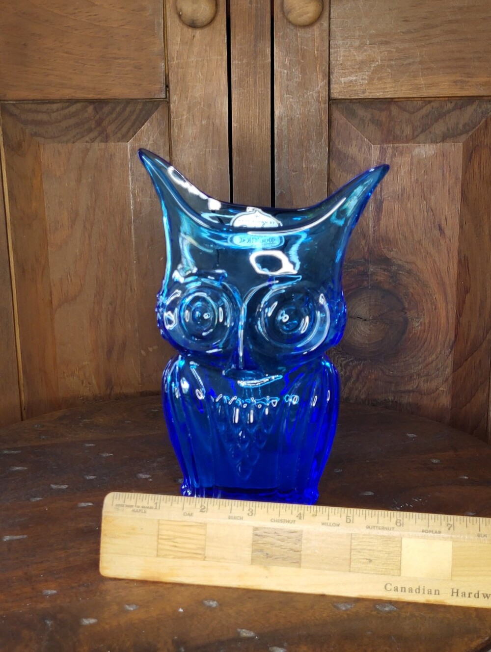 Cobalt Blue Glass Owl Vase - Unbranded - Picture 5 of 14